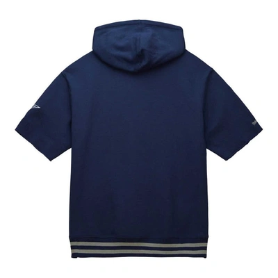 Shop Mitchell & Ness Navy Dallas Cowboys Pre-game Short Sleeve Pullover Hoodie