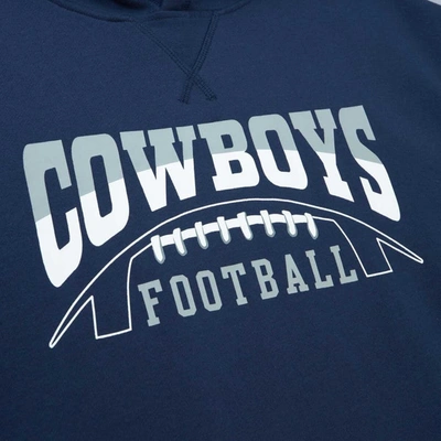 Shop Mitchell & Ness Navy Dallas Cowboys Pre-game Short Sleeve Pullover Hoodie