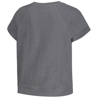 Shop The Wild Collective Gray Phoenix Suns Embroidered Fleece Raglan Short Sleeve Pullover Sweatshirt