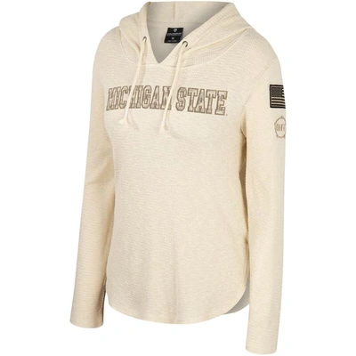 Shop Colosseum Cream Michigan State Spartans Oht Military Appreciation Casey Raglan Long Sleeve Hoodie T-