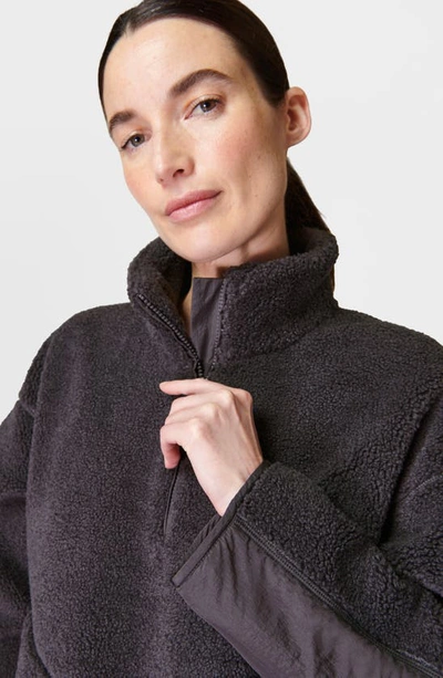 Shop Sweaty Betty Oversize Fleece Half Zip Top In Urban Grey