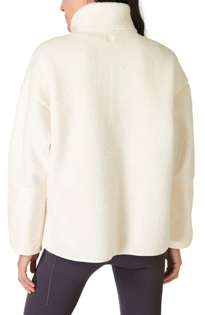 Shop Sweaty Betty Oversize Fleece Half Zip Top In Studio White