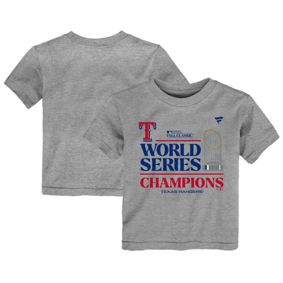 Shop Fanatics Toddler  Branded Heather Gray Texas Rangers 2023 World Series Champions Locker Room T-shirt