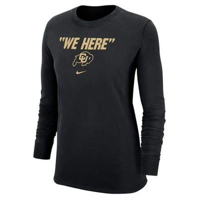 Shop Nike Black Colorado Buffaloes We Here Core Long Sleeve T-shirt
