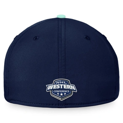 Shop Fanatics Branded Deep Sea Blue/light Blue Seattle Kraken Fundamental 2-tone Flex Hat In Navy