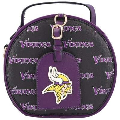 Shop Cuce Minnesota Vikings Repeat Logo Round Bag In Black
