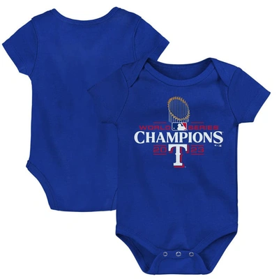 Shop Fanatics Infant  Branded Royal Texas Rangers 2023 World Series Champions Official Logo T-shirt