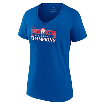 Shop Fanatics Branded Royal Texas Rangers 2023 World Series Champions Hitting Streak V-neck T-shirt