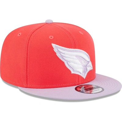Shop New Era Red/lavender Arizona Cardinals Two-tone Color Pack 9fifty Snapback Hat