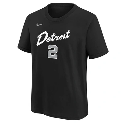 Shop Nike Youth  Cade Cunningham Black Detroit Pistons 2023/24 City Edition Name & Number T-shirt