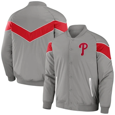 Shop Darius Rucker Collection By Fanatics Gray Philadelphia Phillies Baseball Raglan Full-snap Jacket