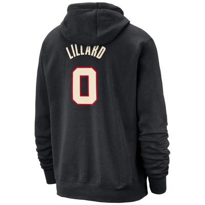 Shop Nike Damian Lillard Black Portland Trail Blazers 2023/24 City Edition Name & Number Pullover Hoodie