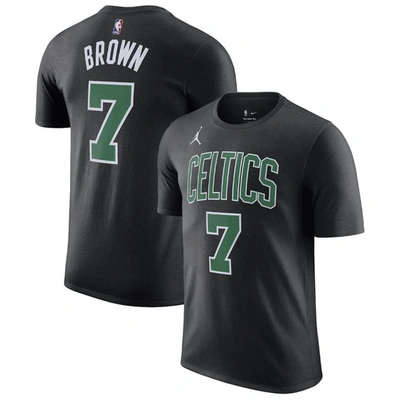 Shop Jordan Brand Jaylen Brown Black Boston Celtics 2022/23 Statement Edition Name & Number T-shirt