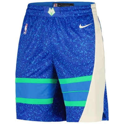 Shop Nike Royal Milwaukee Bucks 2023/24 City Edition Swingman Shorts