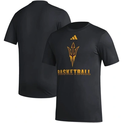 Shop Adidas Originals Adidas  Black Arizona State Sun Devils Fadeaway Basketball Pregame Aeroready T-shirt