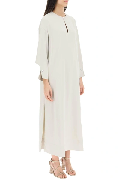 Shop Agnona Cady Caftan Dress In Beige