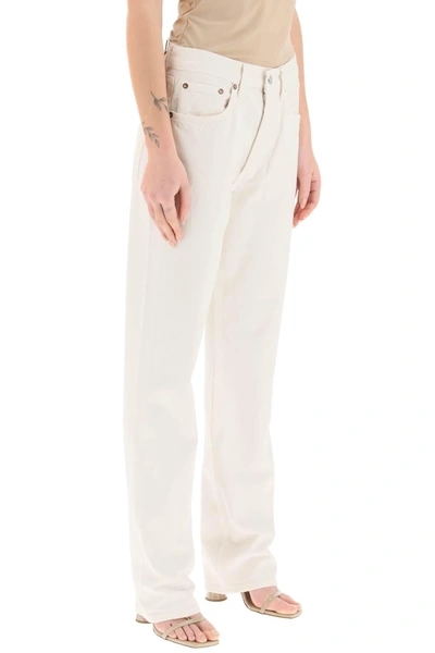 Shop Agolde Lana Straight Mid Rise Jeans In White