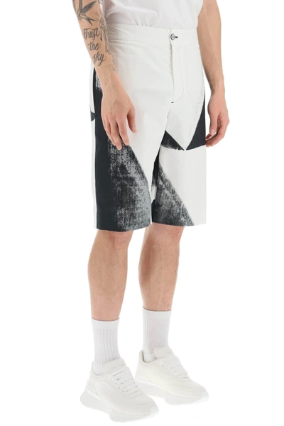 Shop Alexander Mcqueen Brushstroke Shorts In Black