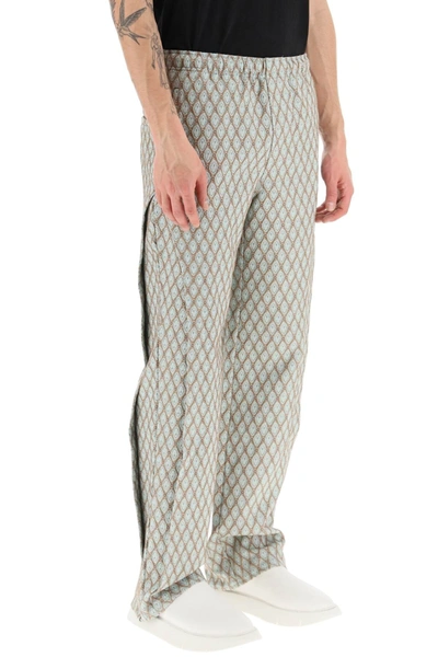 Shop Andersson Bell Geometric Jacquard Pants With Side Opening In Beige