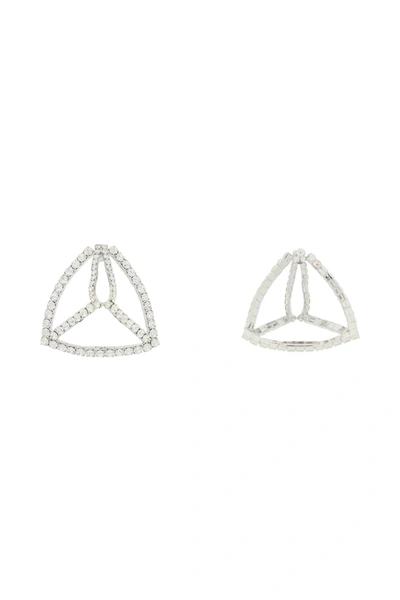 Shop Area 'crystal Pyramid' Earrings In Silver