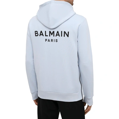 Shop Balmain Zipped Logo Hoodie