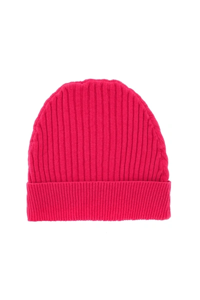 Shop Bonsai Ribbed Beanie Hat In Fuchsia Cotton