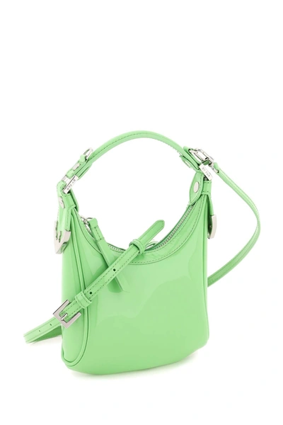 Shop By Far Patent Leather 'cosmo' Bag In Green Leather