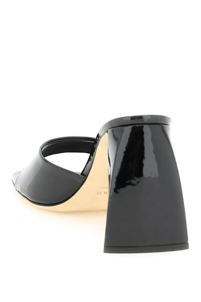 Shop By Far Patent Leather 'michele' Mules In Black Leather