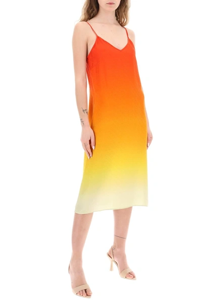 Shop Casablanca Silk Satin Slip Dress With Gradient Effect