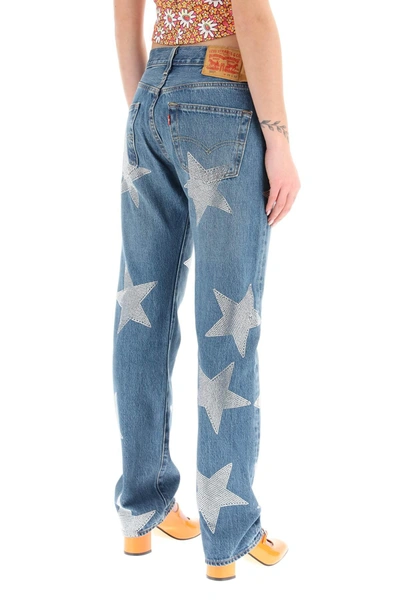 Shop Collina Strada 'rhinestone Star' Jeans X Levis In Blue