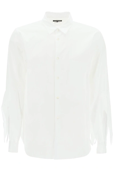 Shop Comme Des Garçons Homme Deux Comme Des Garcons Homme Plus Spiked Frayed Sleeved Shirt In White