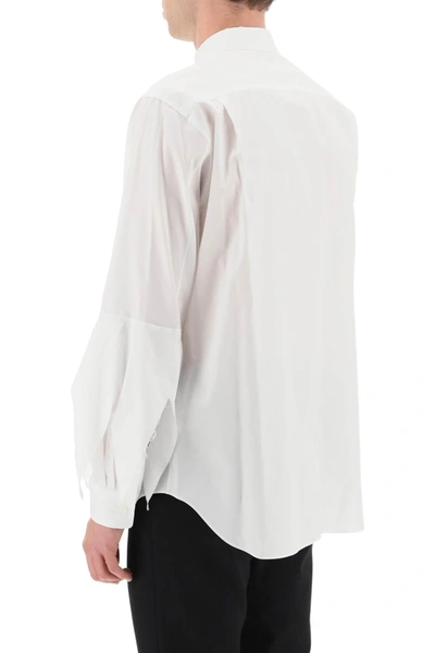 Shop Comme Des Garçons Homme Deux Comme Des Garcons Homme Plus Spiked Frayed Sleeved Shirt In White