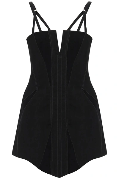 Shop Dion Lee Fork Nylon Mini Dress In Black