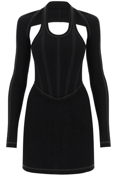 Shop Dion Lee Modular Corset Minidress In Cotton Rib