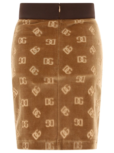 Shop Dolce & Gabbana Dg Motif Skirt