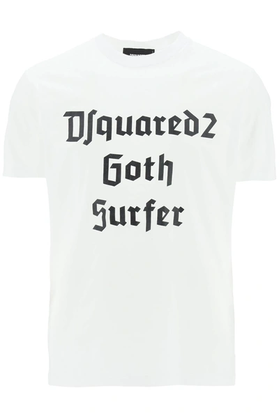 Shop Dsquared2 'd2 Goth Surfer' T Shirt In White