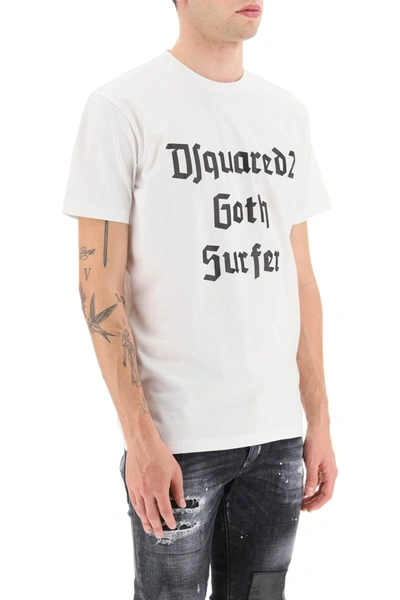 Shop Dsquared2 'd2 Goth Surfer' T Shirt In White