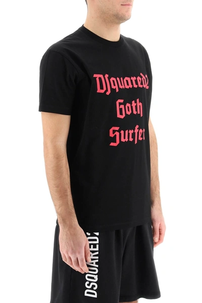 Shop Dsquared2 'd2 Goth Surfer' T Shirt In Black