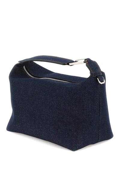 Shop Eéra Eera Denim Full Moon Bag In Blue Cotton