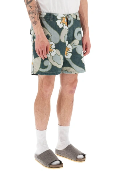 Shop Erl Floral Print Bermida Shorts