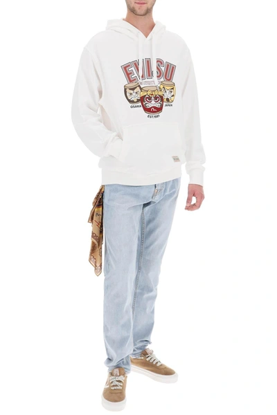 Shop Evisu Hoodie With Embroidery And Print