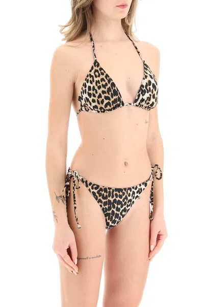 Shop Ganni Printed Econyl Bikini Top