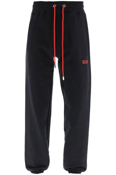 Shop Gcds Sweatpants With Logo Detail In Black Cotton