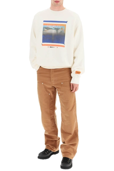 Shop Heron Preston 'misprinted Heron' Print Sweatshirt In White