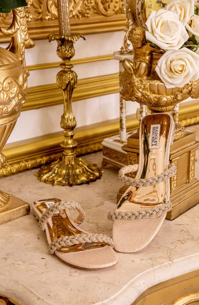 Shop Badgley Mischka Collection Femme Slide Sandal In Soft Gold