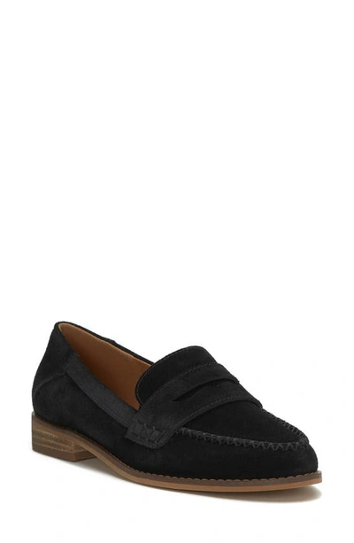 Shop Lucky Brand Erelia Penny Loafer In Black Oil Suede