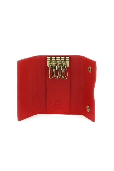 Shop Il Bisonte Leather Key Holder In Red Leather
