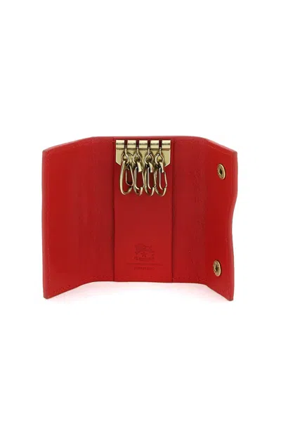 Shop Il Bisonte Leather Key Holder In Red Leather