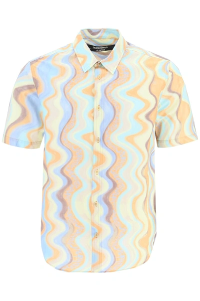 Shop Jacquemus Short Sleeved Shirt 'la Chemise Melo' In Multicolor Cotton