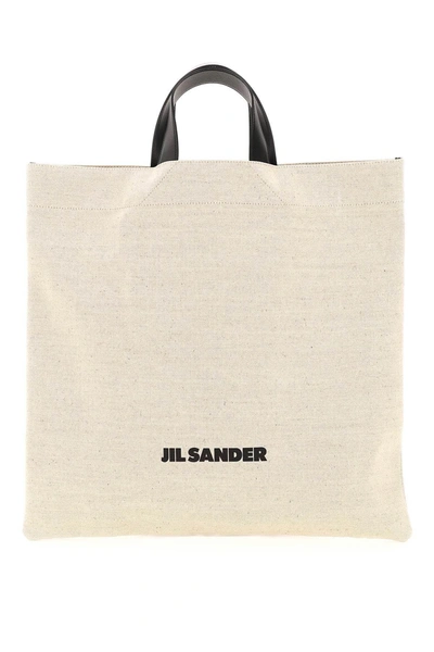 Shop Jil Sander Logoed Tote Bag